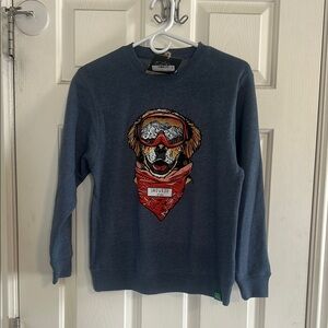 Women’s Snowbird Blue Sweatshirt with Dog Print